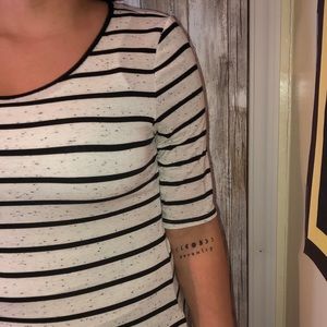 Apt.9 Black & White Striped Stippled Shirt